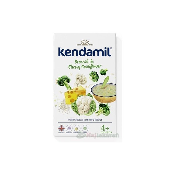 KENDAMIL Jemná kaša brokolica, karfiol so syrom, 150g
