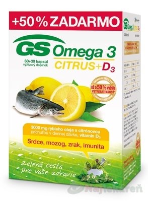 E-shop GS Omega 3 CITRUS + D3, 90ks