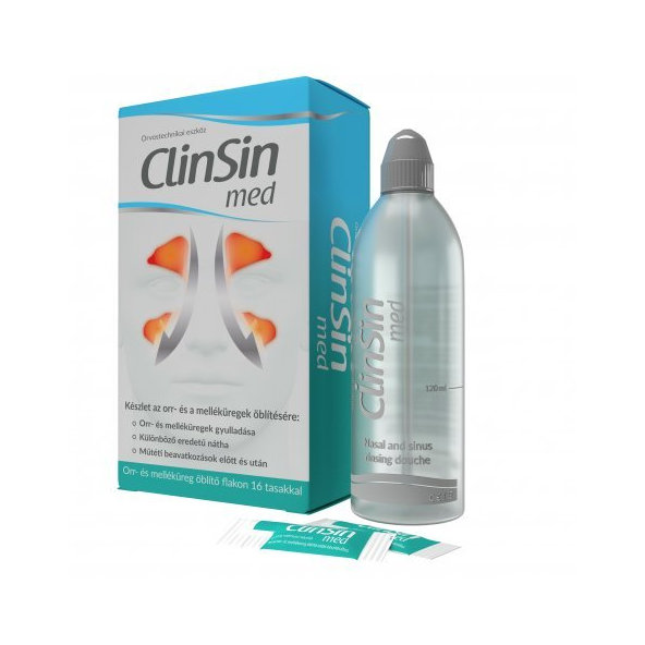 CLIN SIN med + irigator sada na výplach nosa, vrecúška 16 ks