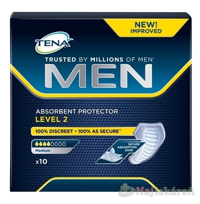 E-shop TENA Men Level 2 inkontinenčné vložky pre mužov 10ks