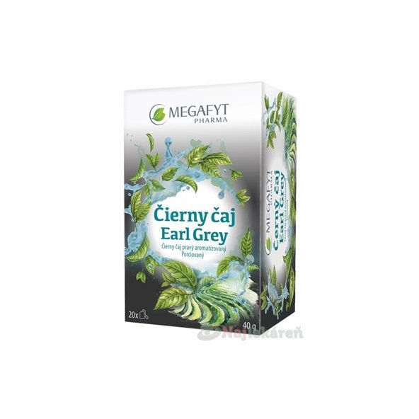 MEGAFYT Čierny čaj Earl Grey porciovaný čaj 20x2g (40g)