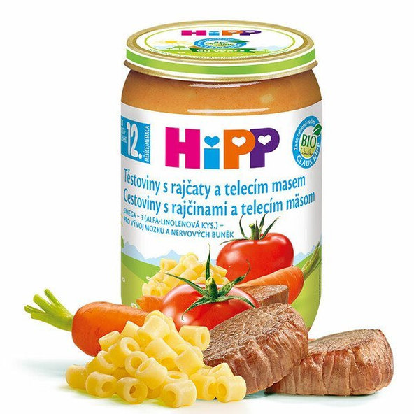 HIPP Príkrm BIO Rajčiny s cestovinami a teľacím mäsom 220 g