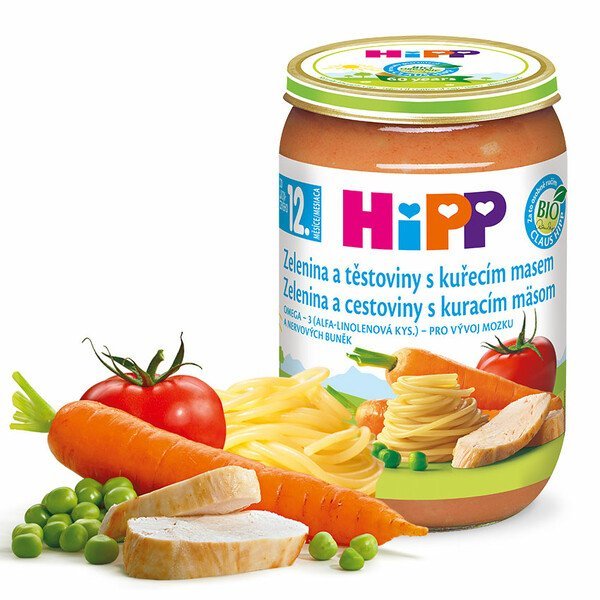 E-shop HIPP Príkrm Cestoviny kura so zeleninou, detské menu (od ukonč. 12. mesiaca) 220 g