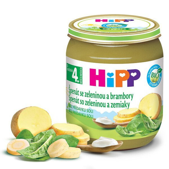 HiPP Bio zeleninový príkrm so špenátom a zemiakmi 125g
