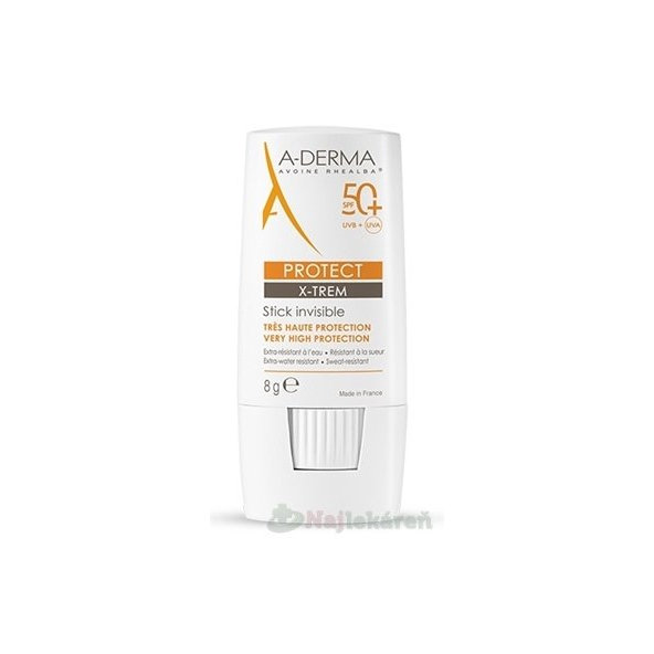 A-DERMA PROTECT X-TREM SPF 50+ transparentná tyčinka 8g