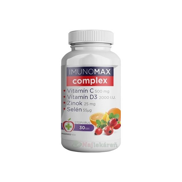 IMUNOMAX complex (C+D3+Zinok+Selén) - Pharmed New 30 kapsúl