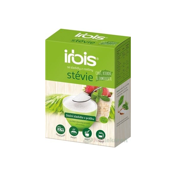 irbis stévia práškové stolové sladidlo, 250g