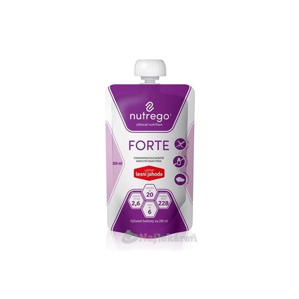 Nutrego FORTE s príchuťou lesná jahoda, 12x200ml