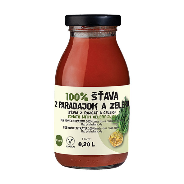 zdravo 100% ŠŤAVA Z PARADAJOK A ZELERU, 200ml