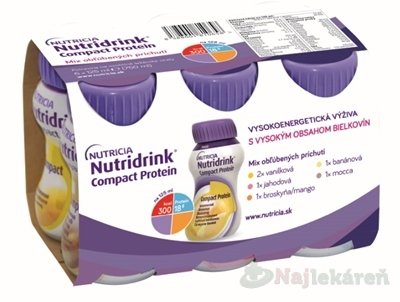 E-shop NUTRIDRINK COMPACT PROTEIN, mix príchutí, 6x125ml