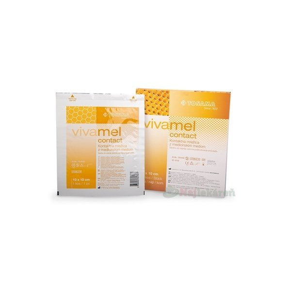 VIVAMEL CONTACT sieťka na rany s lekárskym medom 10x10cm, 10ks