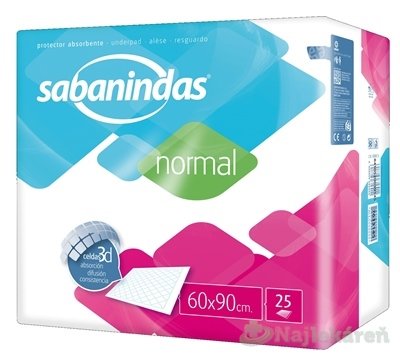 E-shop Sabanindas Normal podložka absorpčná 60x90 cm, 25ks