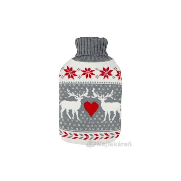 DEPAN Termofor ohrievacia fľaša s pleteným obalom VIANOČNÝ SOB 1 ks