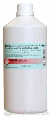 E-shop ETANOL s prídavkom glycerínu a peroxidu vodíka 0,8kg