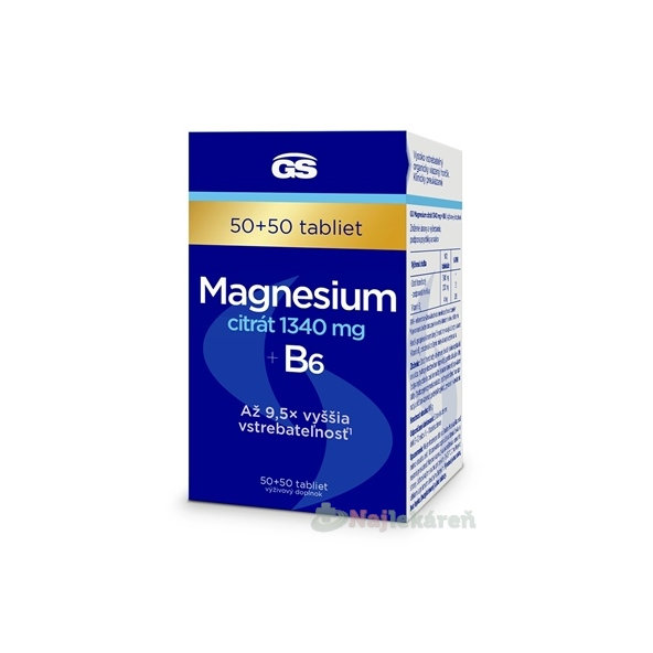 GS Magnesium citrát 1340 mg + B6