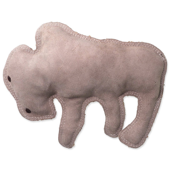 Hračka Dog Fantasy Dura-fused bizón pískací, koža a juta 28cm
