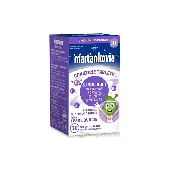 WALMARK Marťankovia s inulínom lesné ovocie 30 tabliet