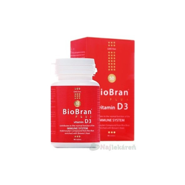 BioBran Plus vitamín D3 90tbl