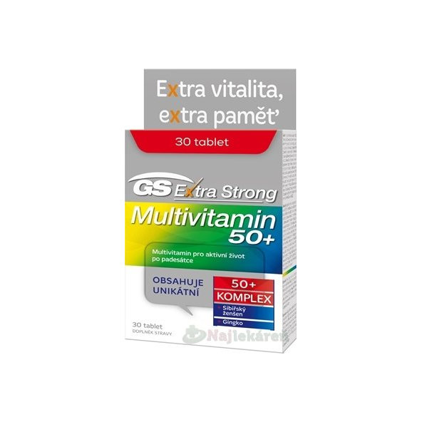 GS Extra Strong Multivitamín 50+ pre aktívny život 30 tabliet
