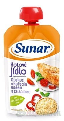 E-shop Sunar Hotové jedlo Kuskus s kuracím mäsom a zeleninou (od ukonč. 6. mesiaca) 120 g