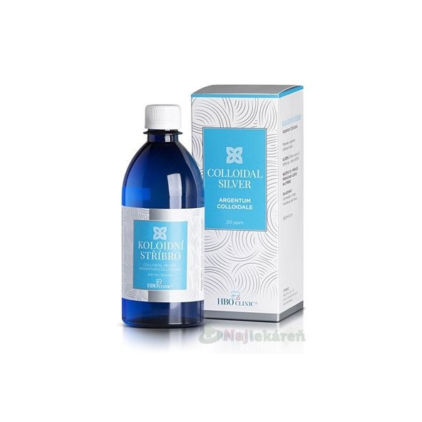 HBO Clinic KOLOIDNÉ STRIEBRO hustota častíc 20 ppm, 500ml