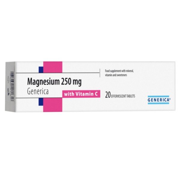 E-shop Generica Magnesium 250mg + vitamín C eff 20tbl