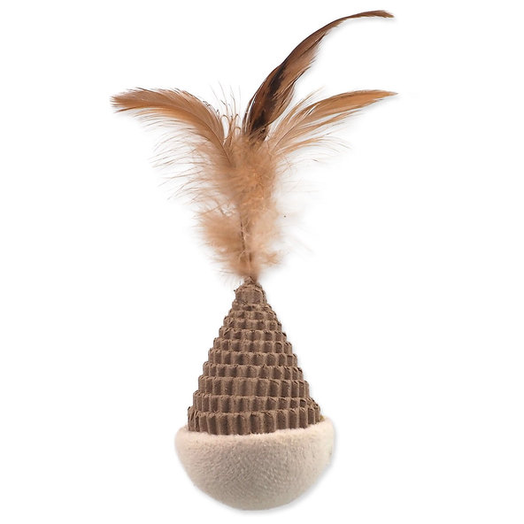 Hračka Magic Cat Natural Fun kužel s pierkami kartón/plyš biely 6cm