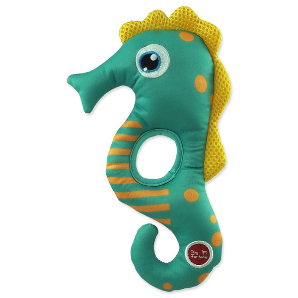 Hračka Dog Fantasy Water Float morský koník pískací a plávajúci zelená 22,5cm