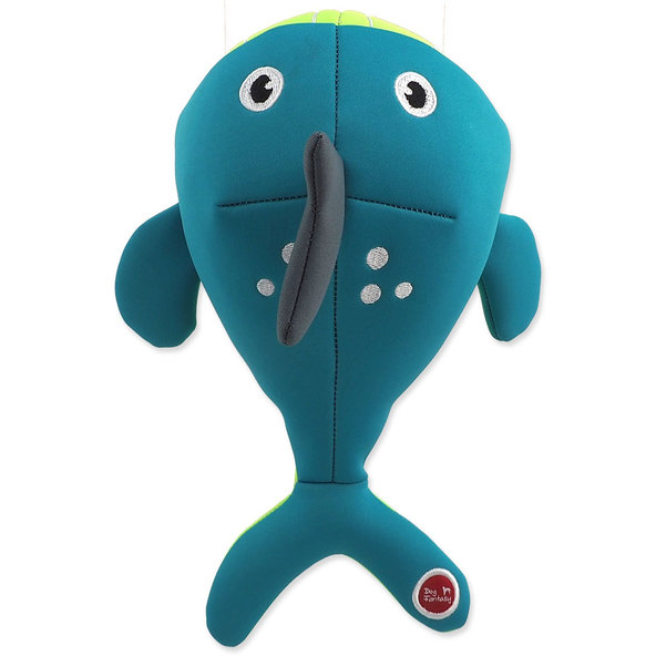Hračka Dog Fantasy Water Float veľryba pískacia a plávajúca tyrkysová 28cm