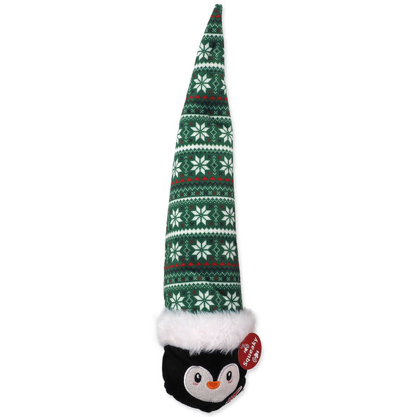 Hračka Dog Fantasy Winter Tale guľa s čapicou pískacia, zelená 38cm