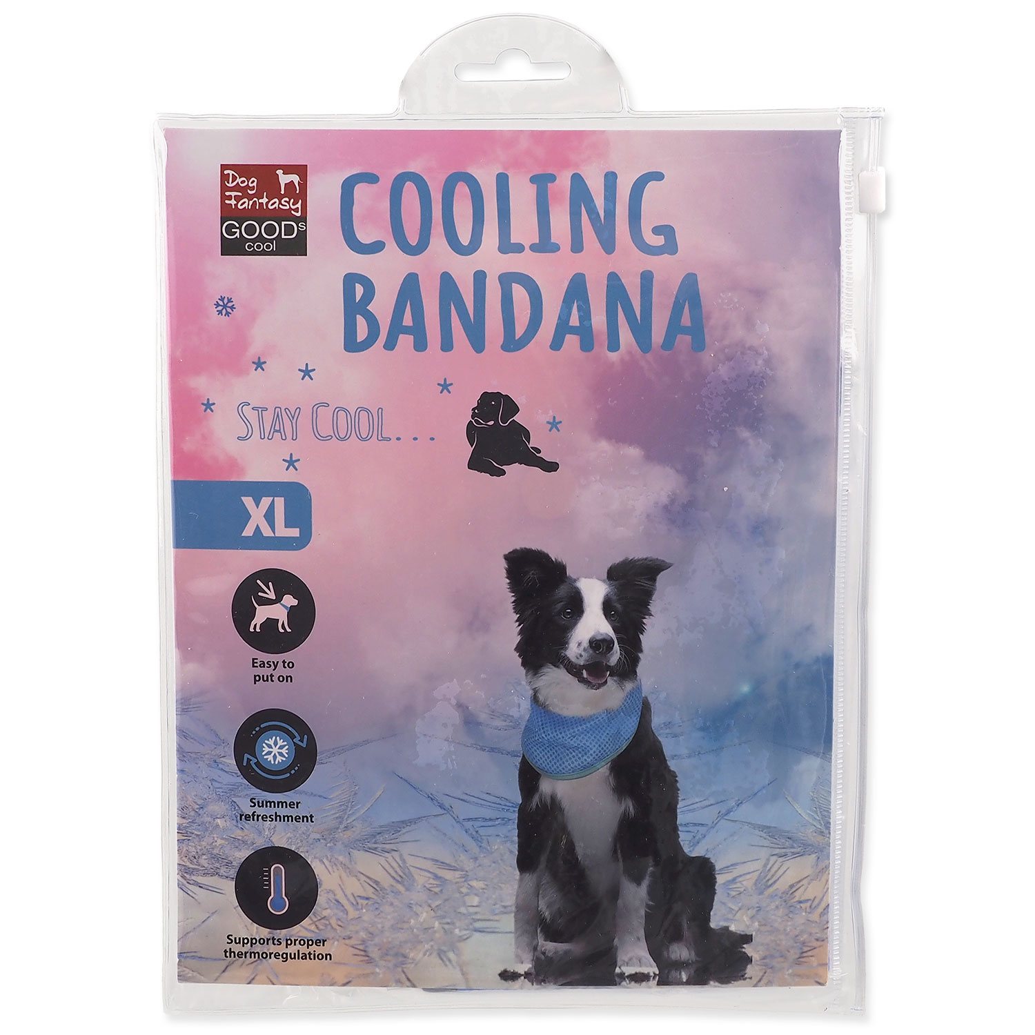 Šatka Dog Fantasy chladiaca XL 50-62 cm