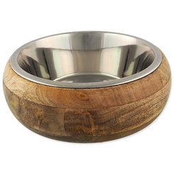 Miska Dog Fantasy nerez v dreve, zaoblená 400ml