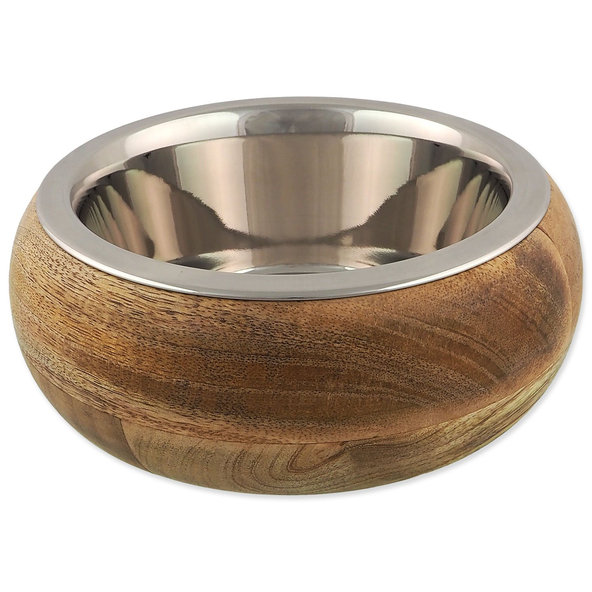 Miska Dog Fantasy nerez v dreve, zaoblená 840ml