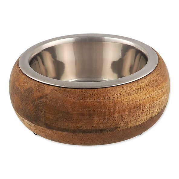 Miska Dog Fantasy nerez v dreve, zaoblená 1730ml