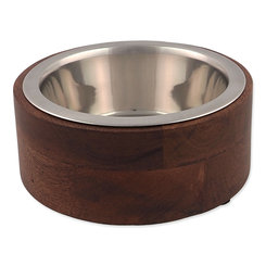 Miska Dog Fantasy nerez v dreve, rovná 400ml