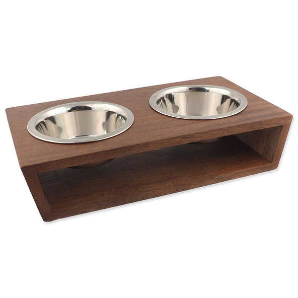 Misky Dog Fantasy nerez s dreveným stojančekom 2x400ml