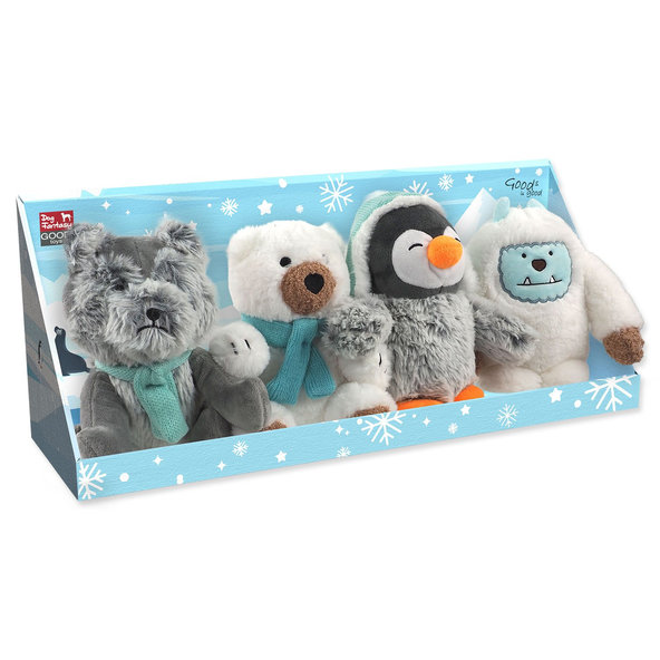 Dog Fantasy Winter Tale Hračky pre psy polárny mix 4 ks