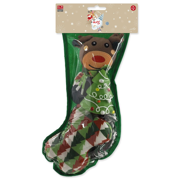 Dog Fantasy Winter Tale Hračky pre psy vianočný mix 4 ks