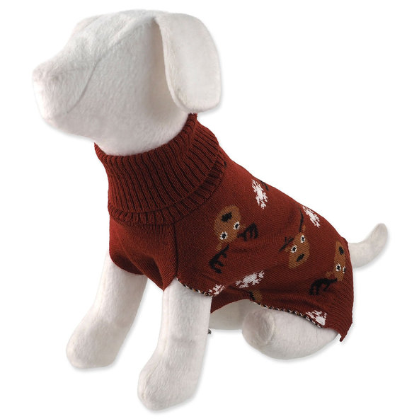 Dog Fantasy Winter Tale Sveter pre psy hnedý M
