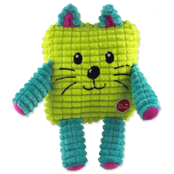 Dog Fantasy Cuties Štvorcové zvieratko pre psy žlté 12,5 cm