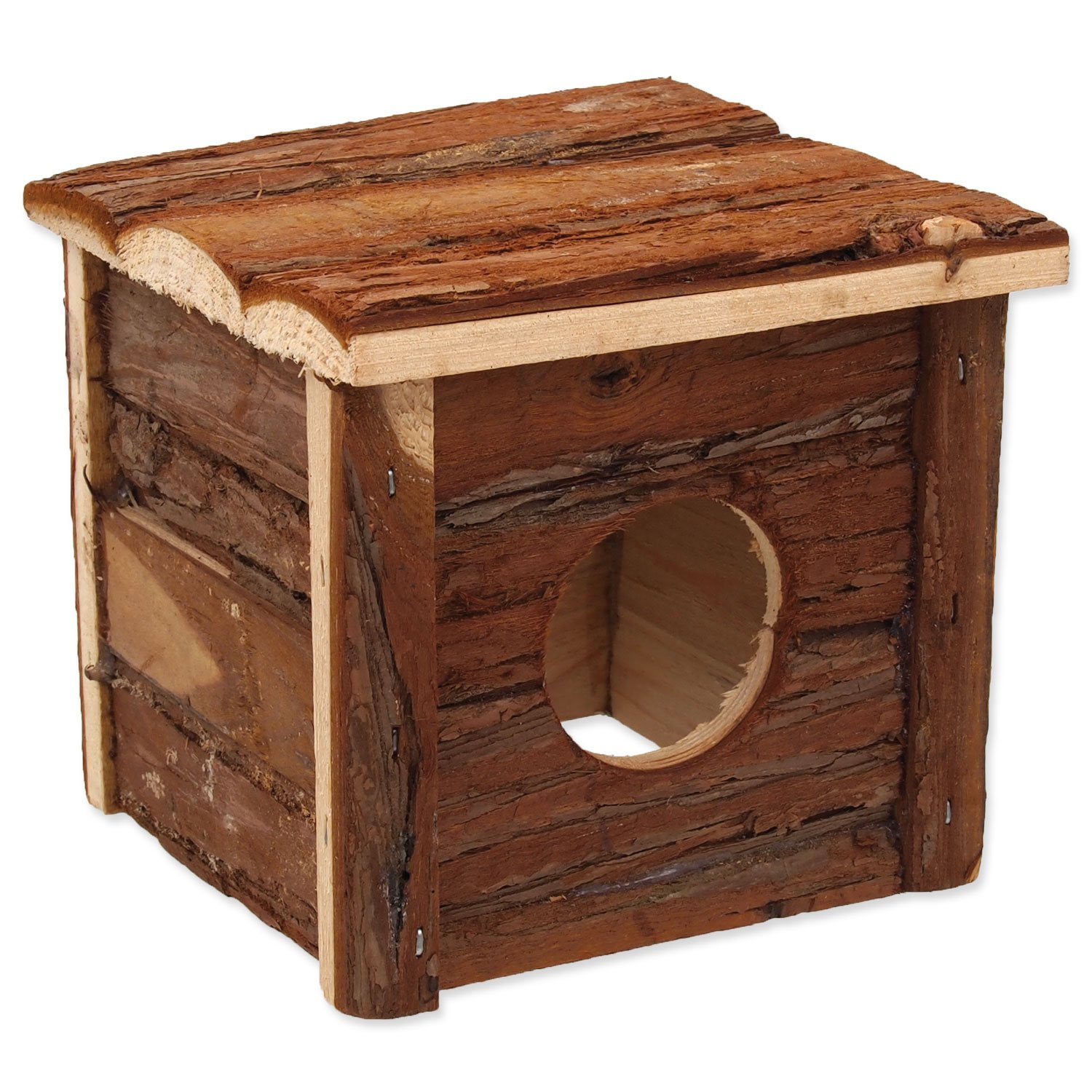 Small Animal domek dřevěný s kůrou 15,5 x 15,5 x 14 cm