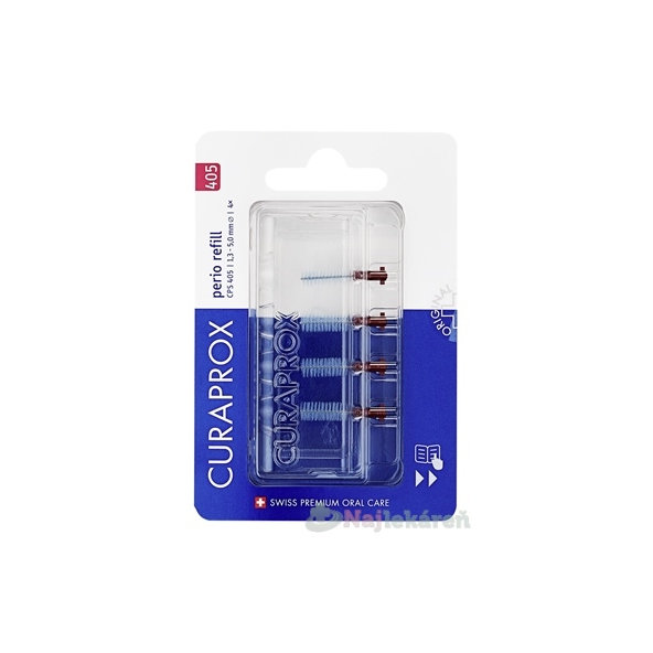 CURAPROX CPS 405 perio refill bordová medzizubné kefky bez držiaka 4 ks