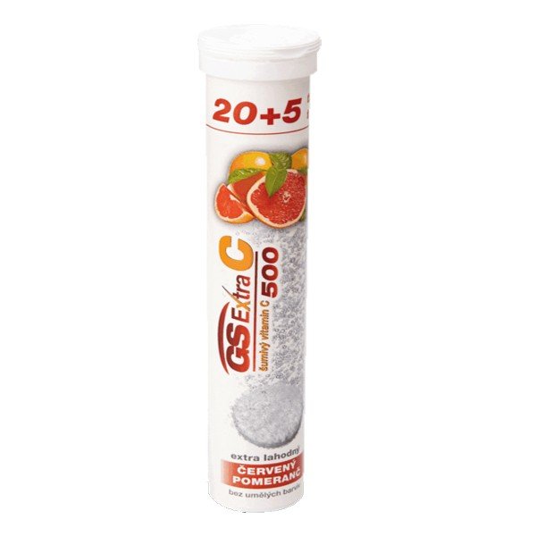 E-shop GS Extra C 500 mg šumivý červený pomaranč 25 tbl
