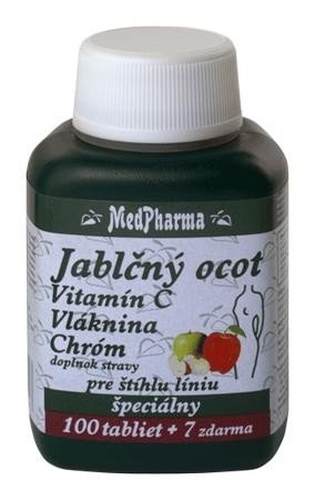 E-shop MedPharma Jablčný ocot + vitamín C+ vláknina + chróm 107 tbl