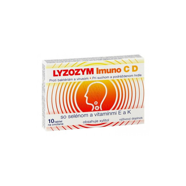 LYZOZYM IMUNO C D SO SELÉNOM A VITAMÍNMI E a K na cmúľanie 10 ks