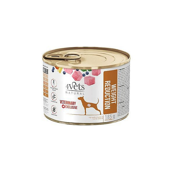 4Vets Dog konzerva Weight Reduction 185 g