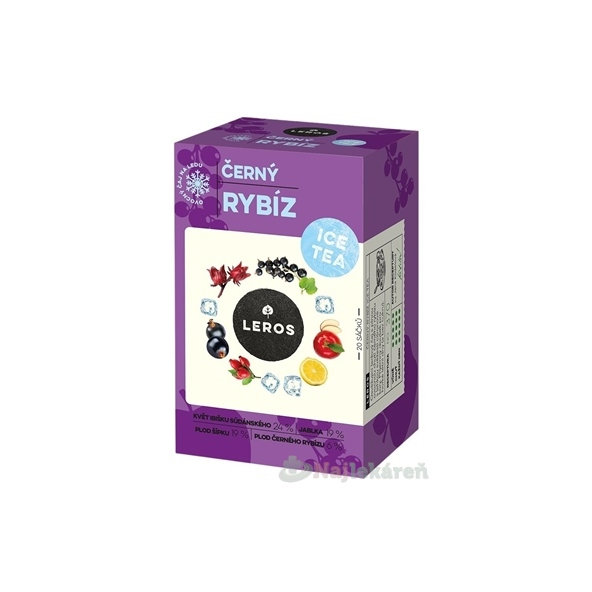 LEROS ICE TEA Čierna ríbezľa ovocný čaj nálevové vrecká 20x2 g