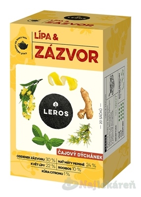 LEROS ČAJOVÁ CHVÍĽKA LIPA & ZÁZVOR bylinný čaj aromatizovaný 20x2 g kúpite na Najlekaren.eu