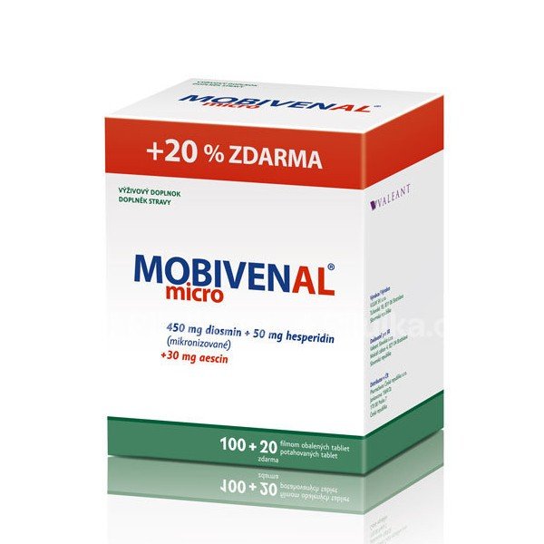 E-shop Mobivenal Micro na funkciu krvných ciev 100 + 20 tabliet