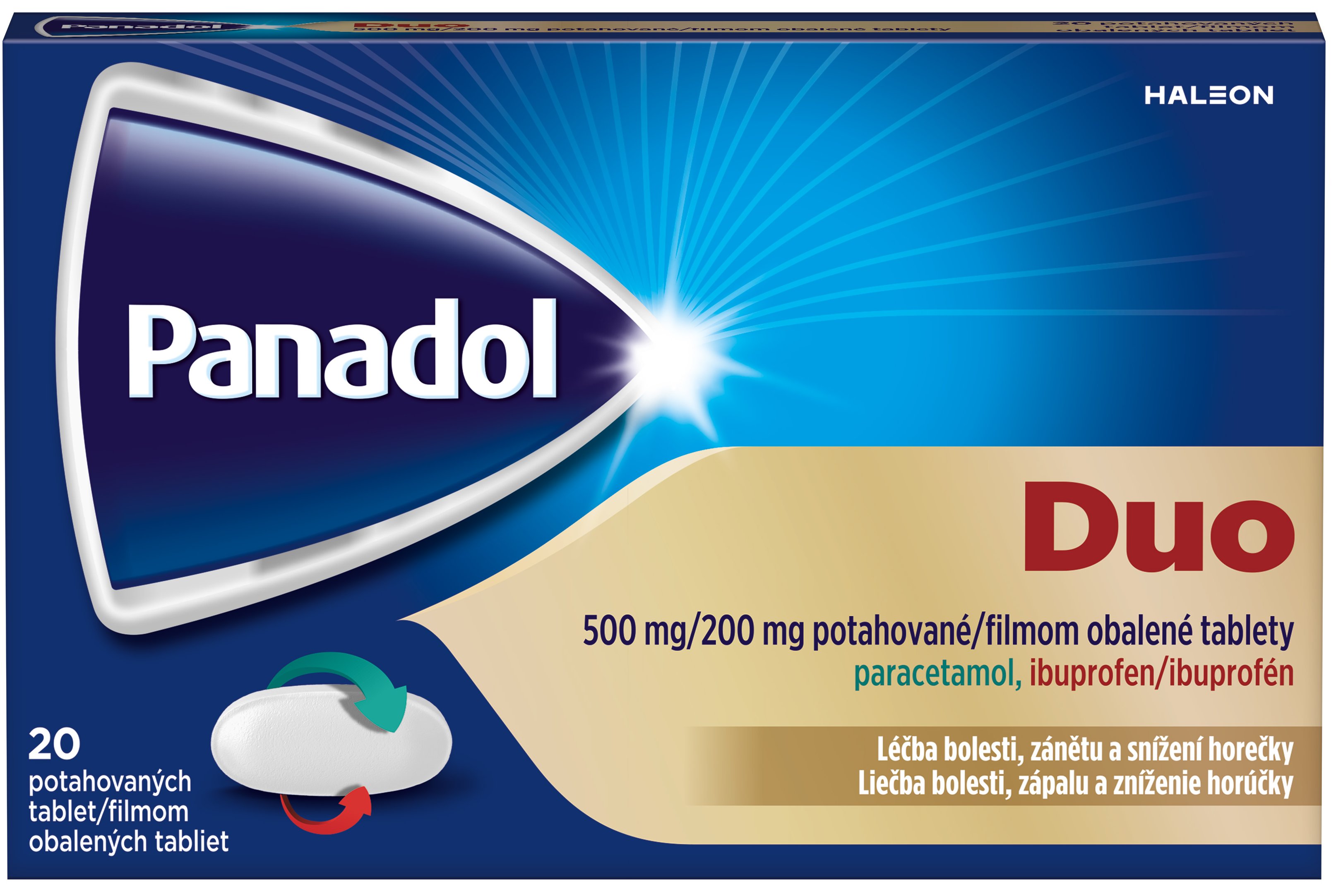 Panadol Duo proti bolesti, horúčke a zápalu 20tbl